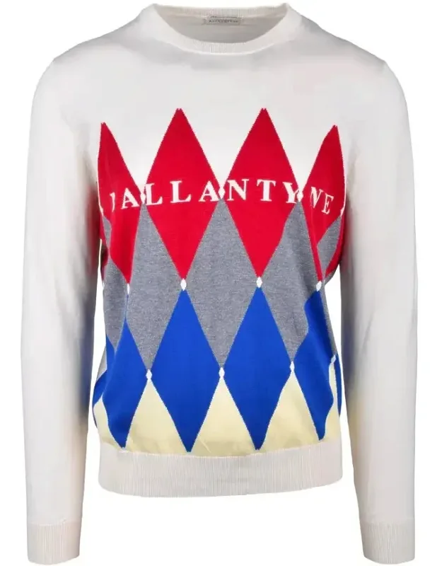 Argyle Pattern Knit Sweater