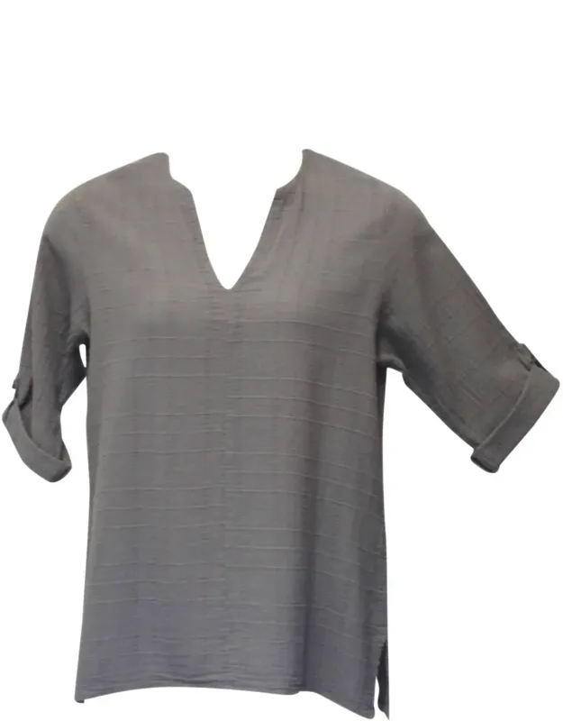 Dotty Gauze Cotton Tea Top