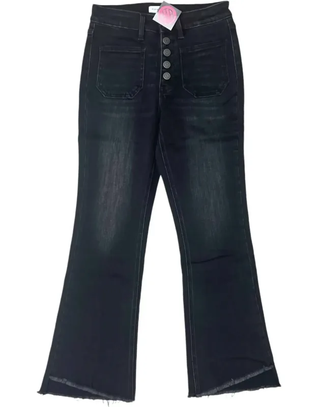 Patch Pocket Step Hem Flare Jeans