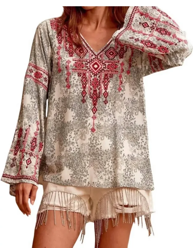 Life With You Embroidered Blouse