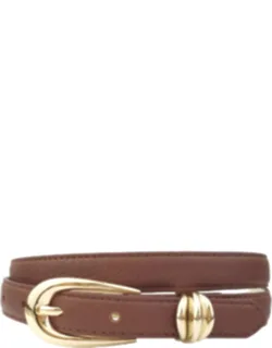 Skinny Leather Belt With Buckle