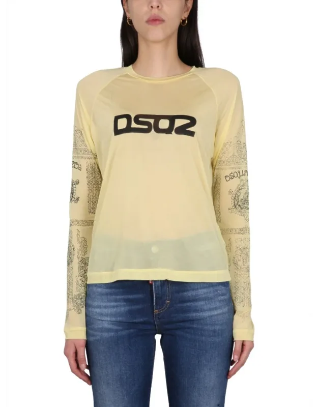 Semi-sheer Long-sleeved T-shirt