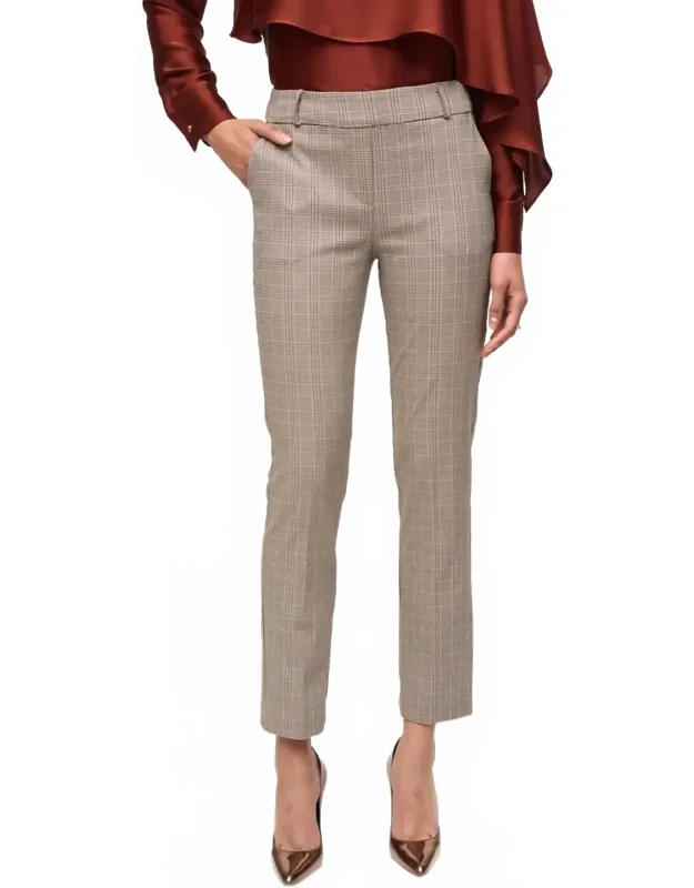 Pull On Straight Plaid Pants