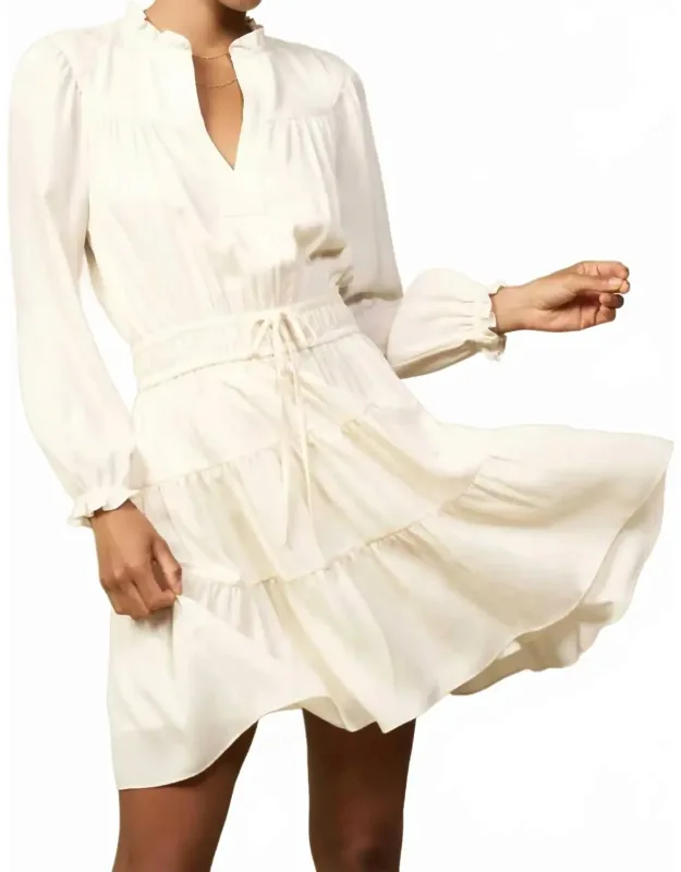 Ruffled Elastic Above Knee Dress