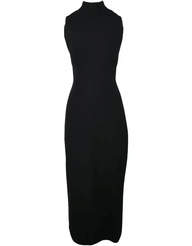 Knit Dress - Body-contouring Midi With Unique Back Detail