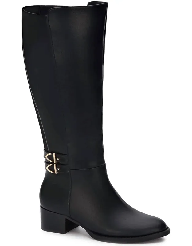 Tall Riding Boots With Elastic On Shaft