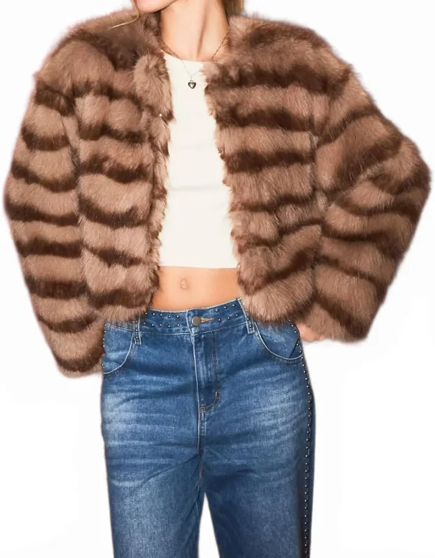 Faux Fur Crop Coat