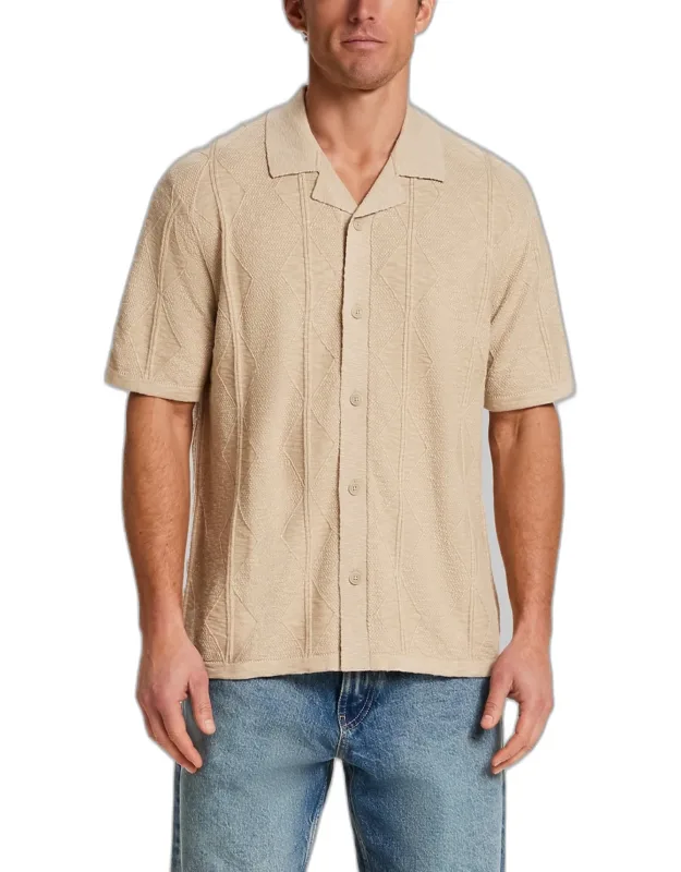 Weatherproof Vintage Traditional Fit Diamond Short Sleeve Sweater