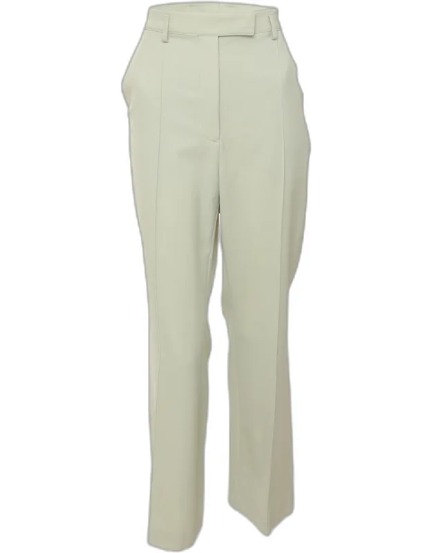 Light Green Wool Blend Wide Leg Pants