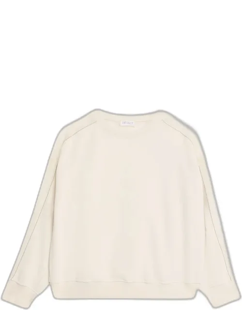 Sheer-sleeve Sweatshirt