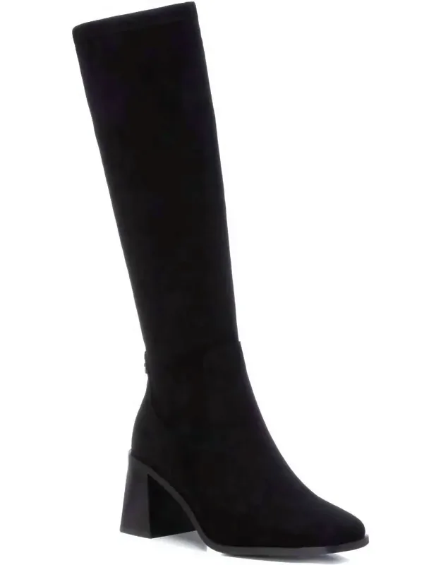 Suede Dress Boots With Side Zipper And Non-slip Sole