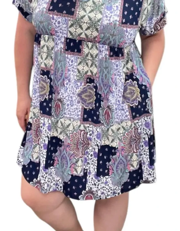Patchwork Paisley Babydoll Dress