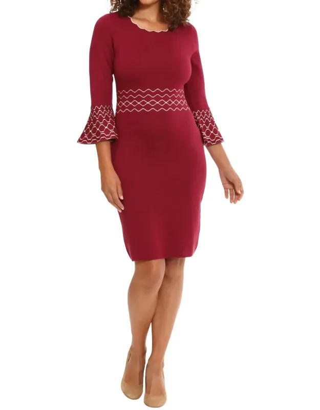 Sweater Dress With Bell Sleeves