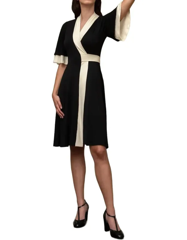 Colorblock Wrap Dress