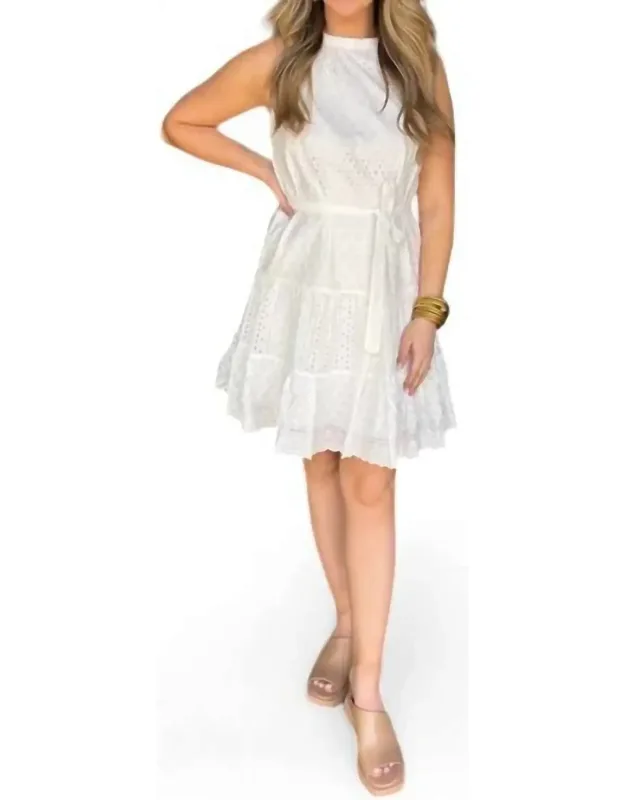 Eyelet Dress With Halterneck