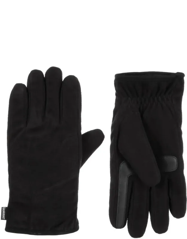 Fleece Gloves With Pieced Back