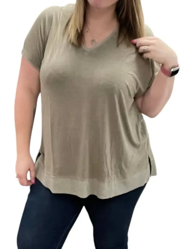 Washed Knit Tunic Top