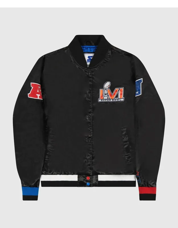 Super Bowl Lvi Varsity Satin Full-snap Jacket