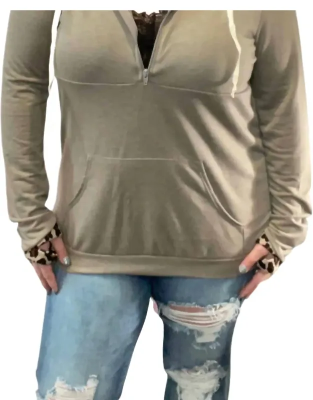 Animal Print Kangaroo Pocket Hoodie