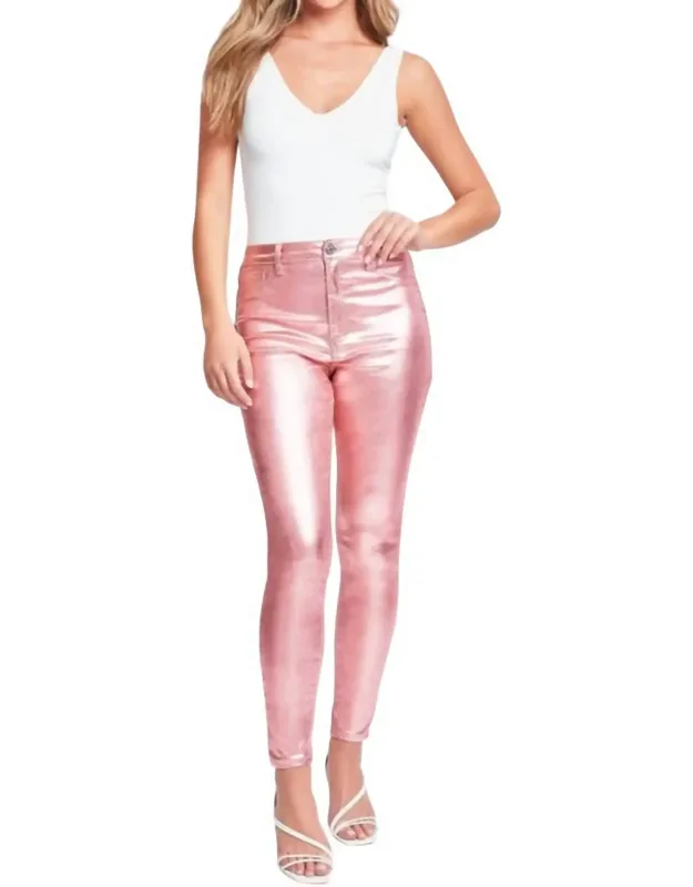Lina High-rise Metallic Skinny Jeans