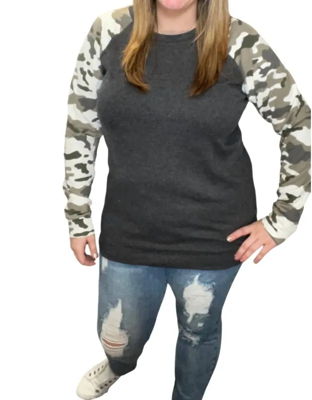 Camo Sleeve Pullover