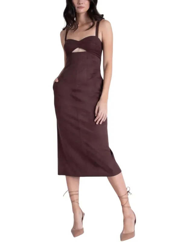 Olivia Suede Midi Dress
