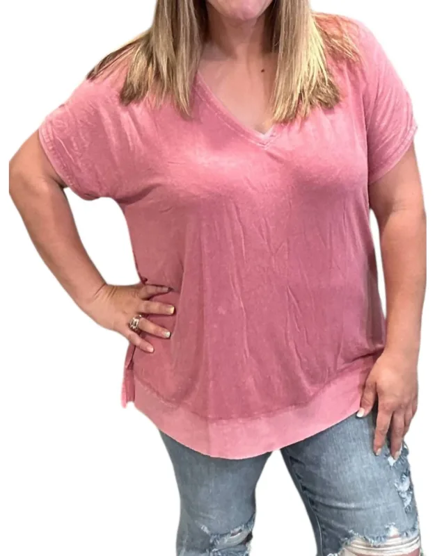 Washed Knit Tunic Top