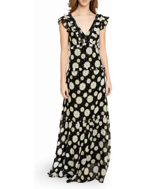 Hazy Daisy Ruffle Maxi Dress