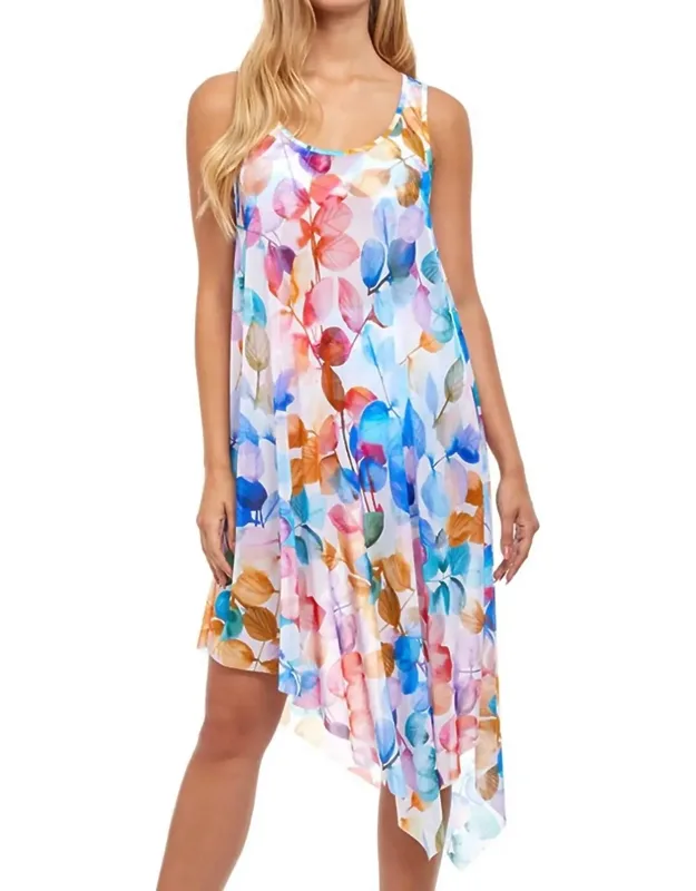 Asymmetrical Round Neck Cover Up Dress