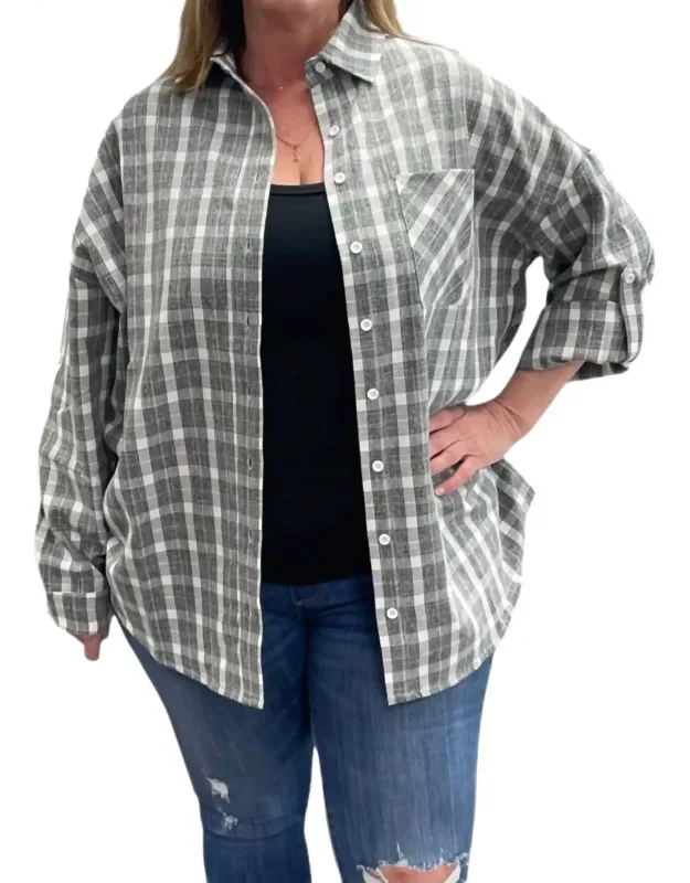 Plaid Long Sleeve Button-up Shirt