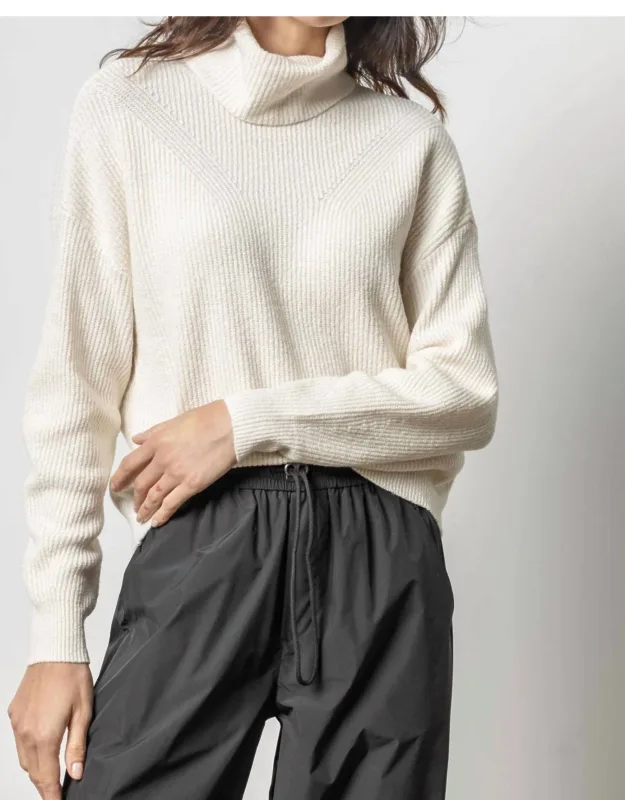 Relaxed Rib Turtleneck Sweater