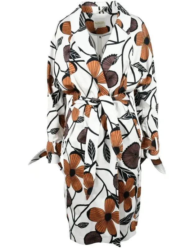 Floral Pattern Trench Coat