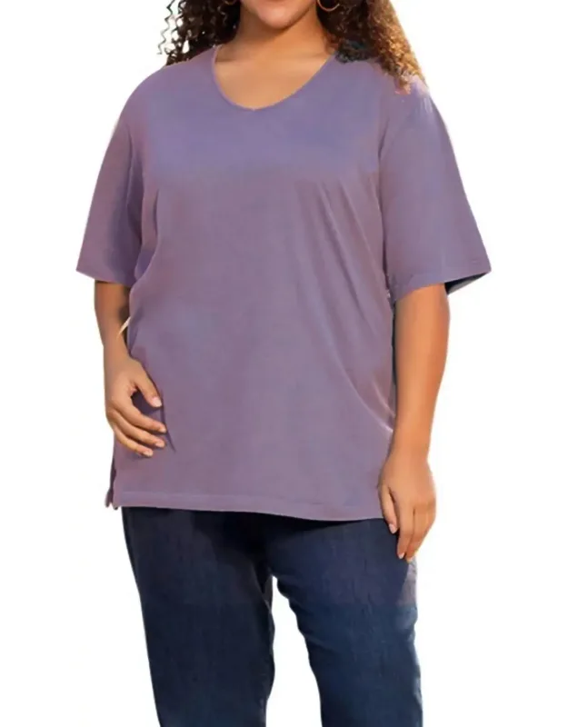 Jersey Short Sleeve V-neck Tunic