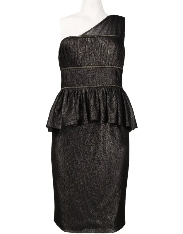 One Shoulder Lace Peplum Dress
