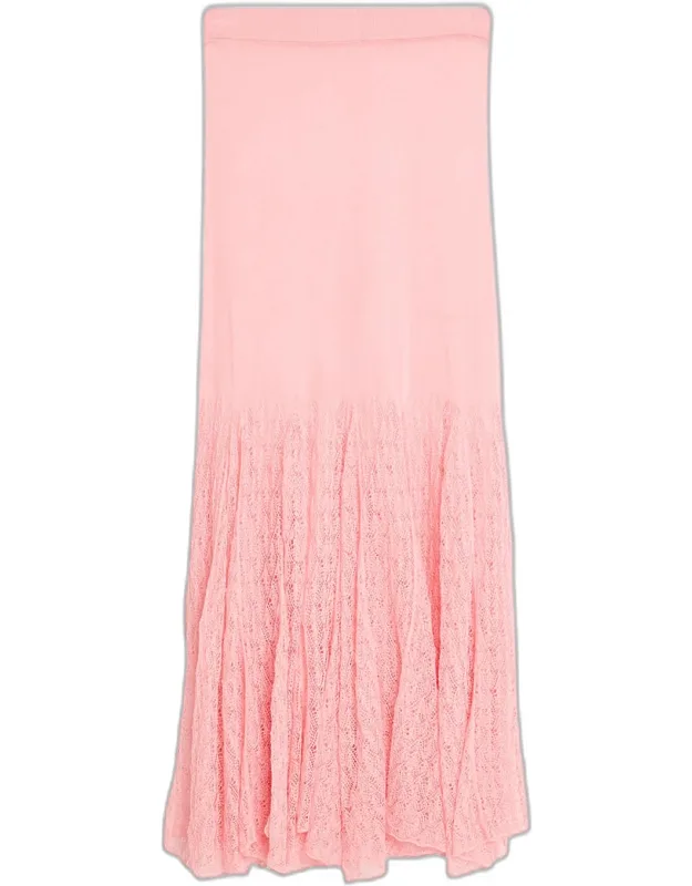 Pointelle Knit Maxi Skirt