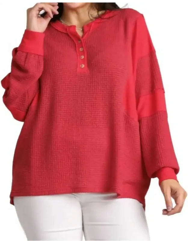 Waffle Knit Tunic Top