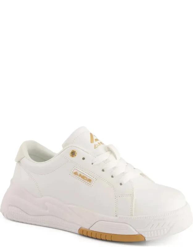 Casual Sneakers With Golden Accent