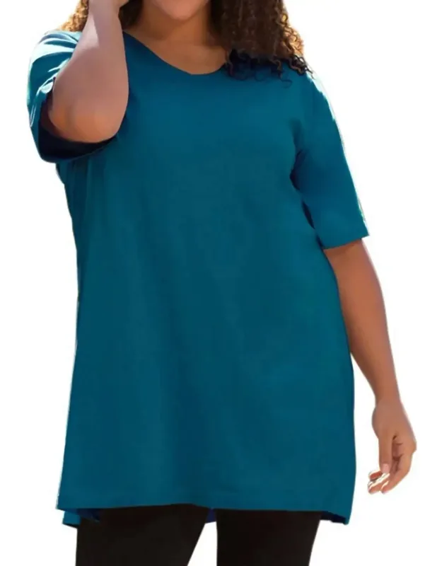 Jersey Short Sleeve V-neck Tunic