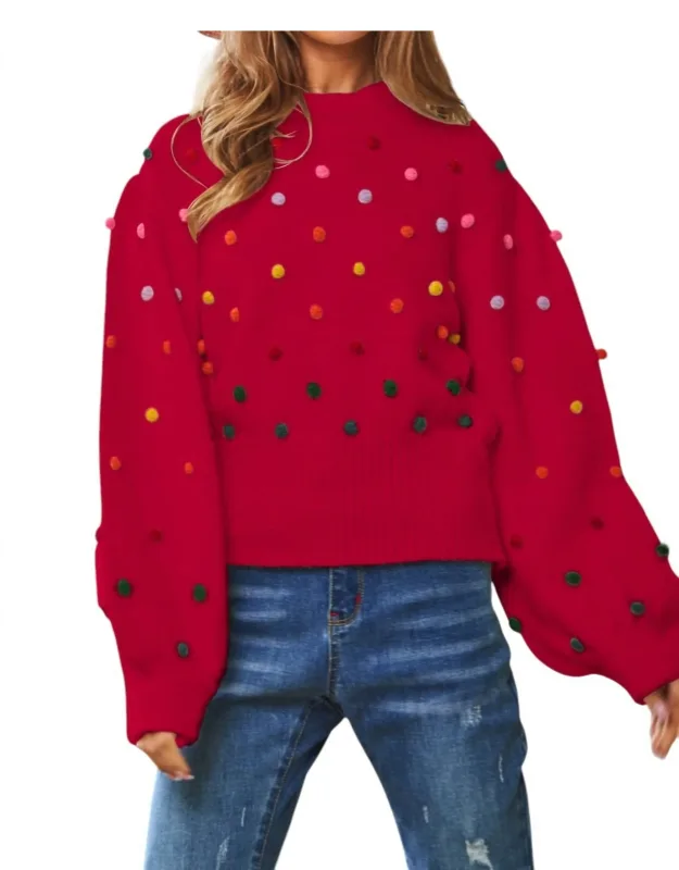 Party Isn't Over Pom Sweater