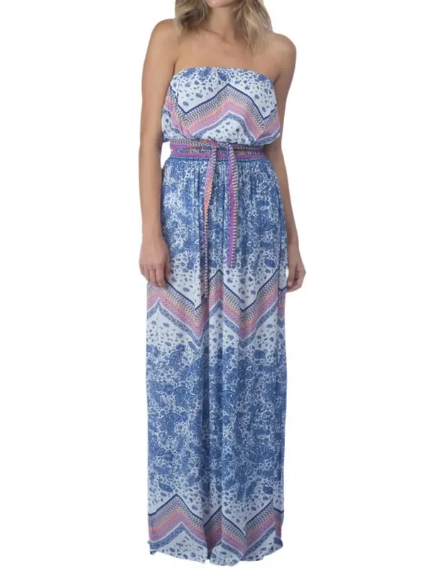 Scarf Bandeau Maxi Dress