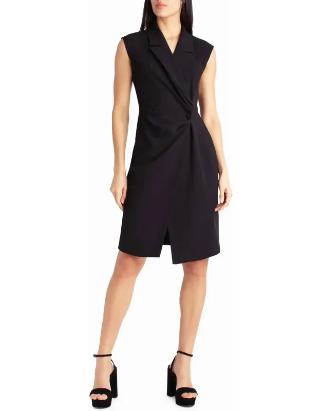 Vivienne Crepe Sleeveless Coat Dress
