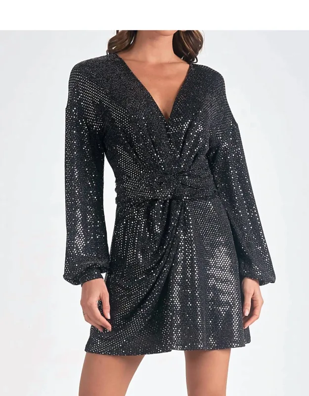 Sequin Wrap Dress