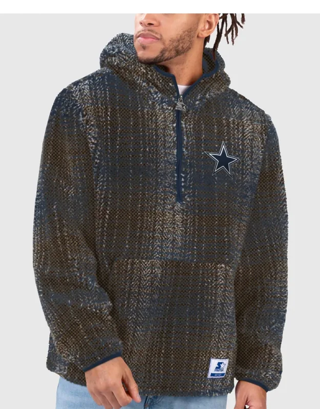 Dallas Cowboys Gus Plaid Sherpa Pullover Jacket