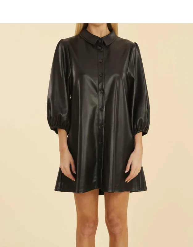 Vegan Leather Tunic Dress