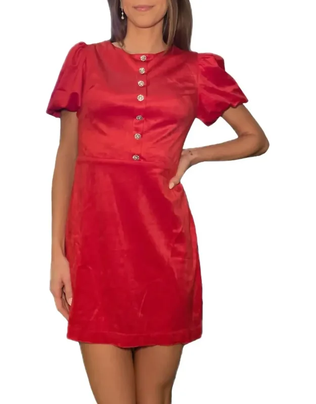 Velvet Front Faux Button Down Dress