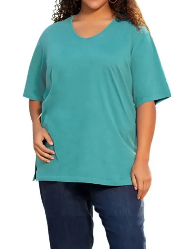 Jersey Short Sleeve V-neck Tunic