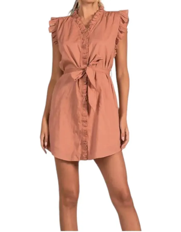 Ruffle Sleeve Dress