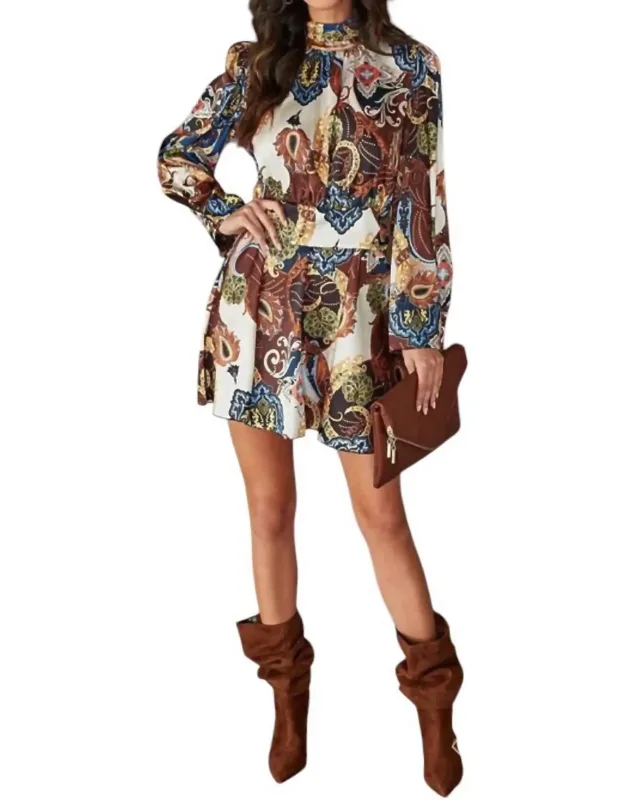 Sofia Paisley Open Back Dress