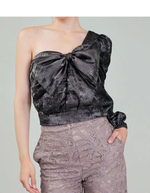 One Shoulder Bow Top