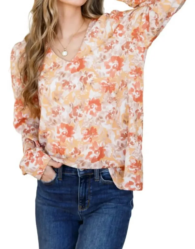 Marigold Dreams Floral Blouse